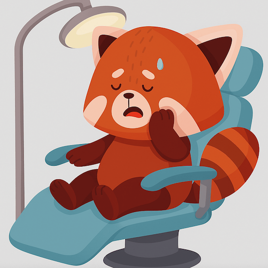 Dental Panda in dentist chair